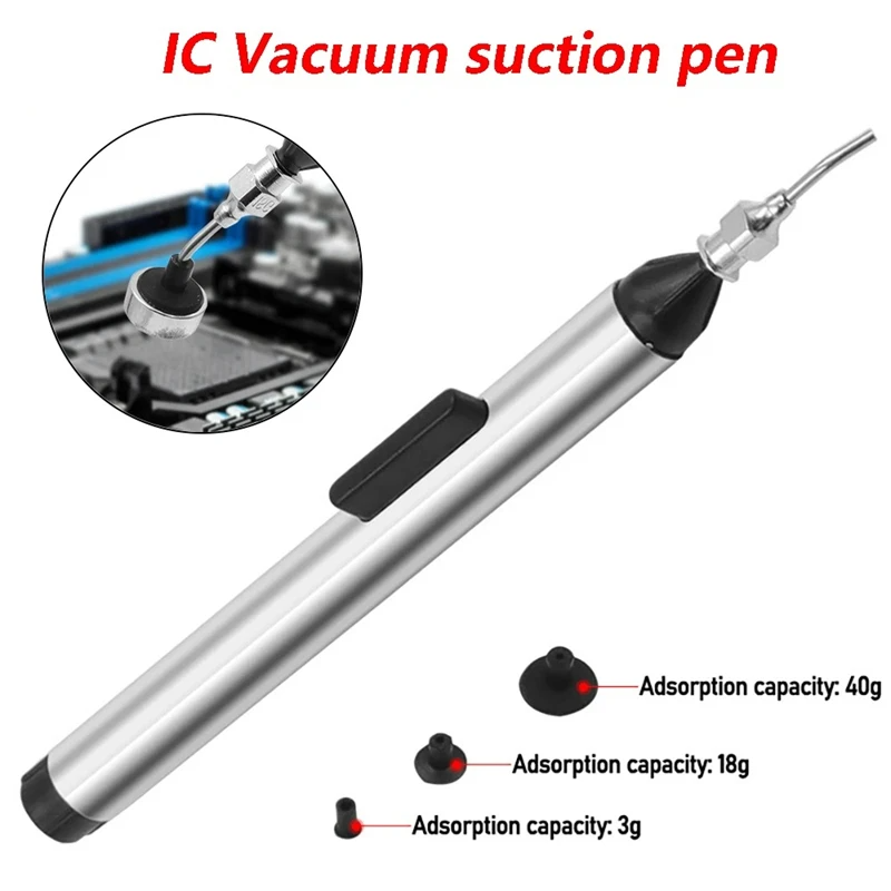 Electronics Repair Business - Manuelles Vakuum-Saugstift-Set, 3 Düsen, SMD-IC-Extraktor, Chip-Entferner-Werkzeug